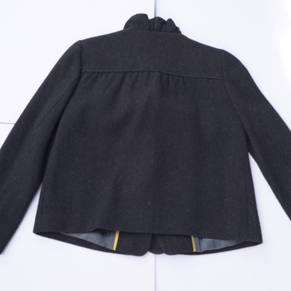 Women's Black J-Crew Button Up 100% Wool Jacket - Picture 3 of 3